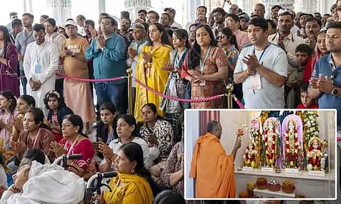 அபுதாபி இந்து கோவிலில் ராம நவமி விழா.. ஆயிரக்கணக்கான பக்தர்கள் சாமி தரிசனம்