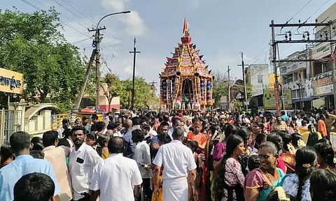 கீழ்வேளூர் அட்சயலிங்கசாமி கோவிலில் பங்குனி தேரோட்டம்