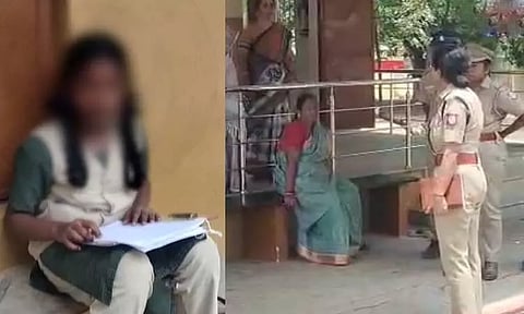 பூப்பெய்திய மாணவி வகுப்புக்கு வெளியே அமரவைக்கப்பட்ட சம்பவம் - போலீசார் விசாரணை