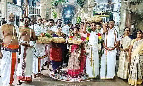 ஸ்ரீவில்லிபுத்தூரில் இன்று ஆண்டாள் திருக்கல்யாணம்: திருப்பதியில் இருந்து வந்த சீர்வரிசை