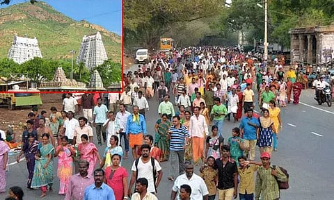 திருவண்ணாமலையில் பவுர்ணமி கிரிவலம் தொடக்கம்