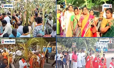 தமிழகத்தில் 'குருத்தோலை ஞாயிறு' கோலாகலம் - கிறிஸ்தவர்கள் பவனி