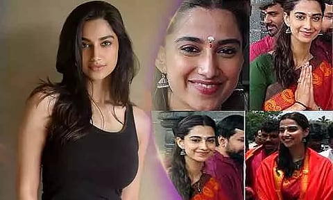 Vijay film actress who had darshan of Sami in Tirupati with her family