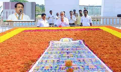 கருணாநிதி நினைவிடத்தில் கோபுர அலங்காரம் - நயினார் நாகேந்திரன் கண்டனம்