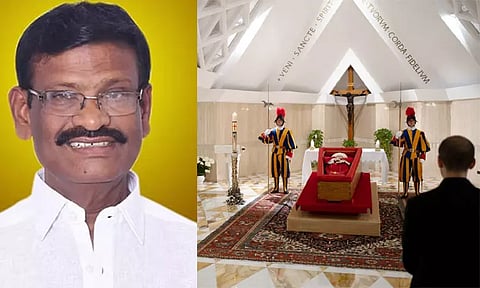 போப் பிரான்சிஸ் இறுதி அஞ்சலி நிகழ்ச்சி: தமிழக அரசு சார்பில் 2 பேர் பங்கேற்பு