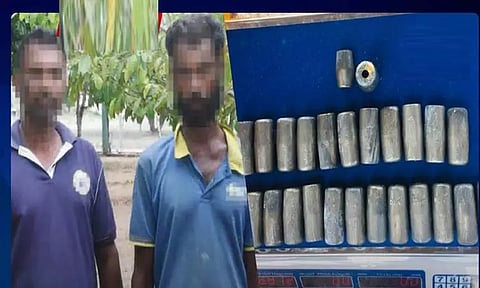 அலுமினிய முலாம் பூசி தங்கம் கடத்தல் - 2 பேர் கைது