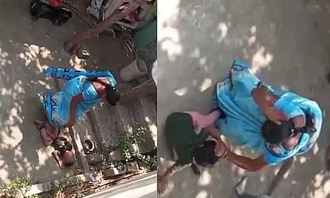 தெலங்கானாவில் 6 வயது மகனை சரமாரியாக தாக்கிய தாய் - வைரல் வீடியோ