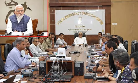 எல்லையில் பாதுகாப்பு: குஜராத் முதல்-மந்திரியுடன் பிரதமர் மோடி ஆலோசனை