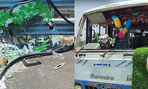 வன்னியர் சங்க மாநாட்டிற்கு சென்ற வேன் விபத்து: 6 பேர் காயம்