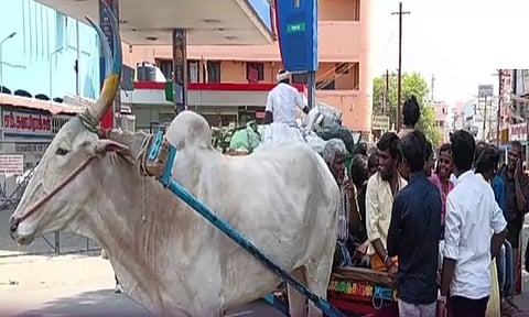 திருவண்ணாமலை: ஆட்டோக்கள்-மாட்டு வண்டிகள் இடையே போட்டா போட்டி