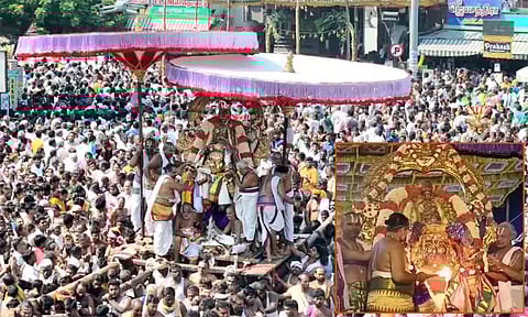 காஞ்சிபுரம் வரதராஜ பெருமாள் கோவிலில் கருட சேவை.. பல்லாயிரக்கணக்கான பக்தர்கள் தரிசனம்