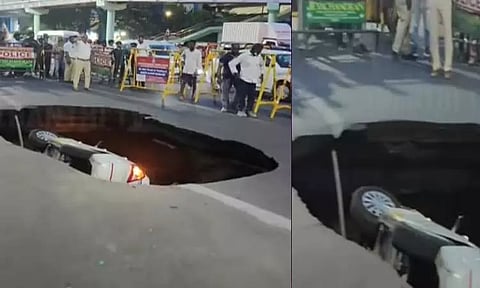 ரெயில் சுரங்கப் பணிகளுக்கும், சாலை பள்ளத்திற்கும் தொடர்பு இல்லை - சென்னை மெட்ரோ நிர்வாகம் விளக்கம்