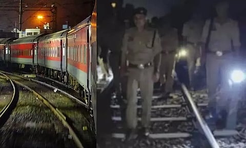 தண்டவாளத்தில் வைக்கப்பட்டிருந்த மரப்பலகை; எக்ஸ்பிரஸ் ரெயிலை கவிழ்க்க சதி?