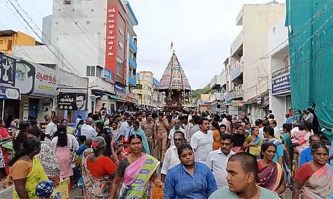 திருச்செங்கோடு வைகாசி விசாக தேர் திருவிழா: அம்மன் தேரோட்டம்