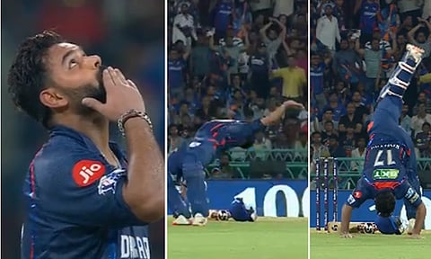 சதம் அடித்ததை பல்டி அடித்து கொண்டாடிய பண்ட்.. வீடியோ வைரல்