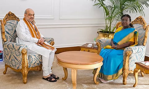 ஜனாதிபதியுடன் மத்திய உள்துறை மந்திரி அமித்ஷா சந்திப்பு