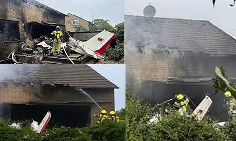 ஜெர்மனி: சிறிய ரக விமானம் வீட்டின் மீது மோதி விபத்து - 2 பேர் பலி