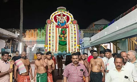 வைகாசி விசாக திருவிழா: கிளி வாகனத்தில் எழுந்தருளிய பகவதி அம்மன்