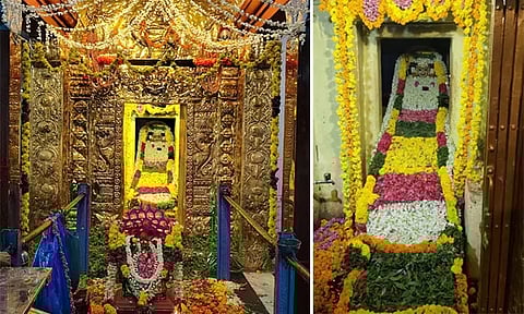 செங்கோட்டை நித்திய கல்யாணியம்மன் கோவிலில் புஷ்பாஞ்சலி