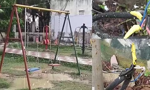 பூந்தமல்லி: பூங்காவில் விளையாடிக் கொண்டிருந்த 2 சிறுவர்கள் மீது மின்சாரம் பாய்ந்ததால் பரபரப்பு