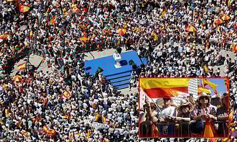 ஊழல் குற்றச்சாட்டு: ஸ்பெயினில் அரசுக்கு எதிராக தீவிர போராட்டம்; 50 ஆயிரம் பேர் பங்கேற்பு