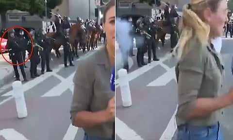 அமெரிக்கா: போராட்டத்தின்போது பெண் செய்தியாளர் மீது போலீஸ் துப்பாக்கி சூடு