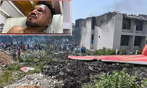 குஜராத் விமான விபத்து; ஒருவர் உயிருடன் மீட்கப்பட்டதாக தகவல்