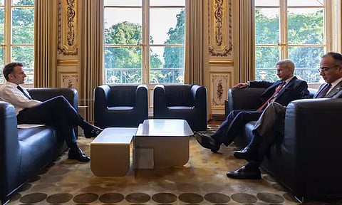 பாரீசில் பிரான்ஸ் அதிபருடன் ஜெய்சங்கர் சந்திப்பு