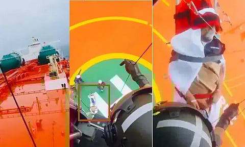 மருத்துவ அவசர நிலை... எண்ணெய் கப்பலில் தவித்த இந்தியரை விரைந்து சென்று காப்பாற்றிய கடற்படை