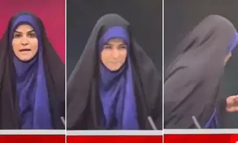 நேரலையில் இஸ்ரேல் தாக்குதல்.. நூலிழையில் உயிர்தப்பிய செய்தி வாசிப்பாளர் - வீடியோ வெளியாகி அதிர்ச்சி