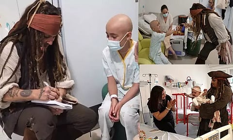 மருத்துவமனையில் குழந்தைகளுக்கு சர்பிரைஸ் கொடுத்த நடிகர் ஜானி டெப்