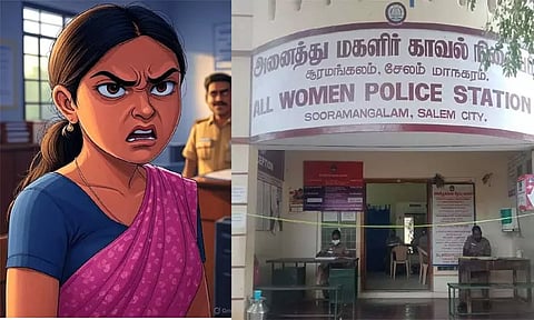 மெக்கானிக்குடன் கள்ளக்காதல்; கணவருடன் செல்ல மறுத்த இளம்பெண் - காவல் நிலையத்தில் பரபரப்பு சம்பவம்