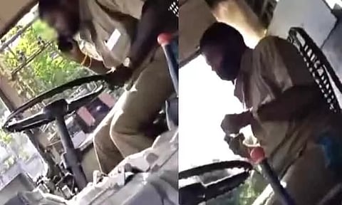 செல்போன் பேசியபடி அரசுப் பேருந்தை இயக்கிய ஓட்டுநர் பணியிடை நீக்கம்