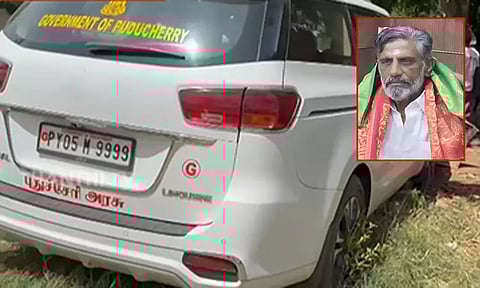 புதுச்சேரி: வேளாண் துறை அமைச்சர் சென்ற கார் விபத்தில் சிக்கியது