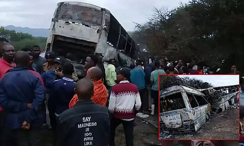 2 பஸ்கள் நேருக்கு நேர் மோதி கோர விபத்து - 40 பேர் பலி