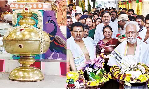 திருச்செந்தூர் கும்பாபிஷேக விழா: சுவாமி சண்முகர் விமான கலசத்திற்கு சிறப்பு பூஜை