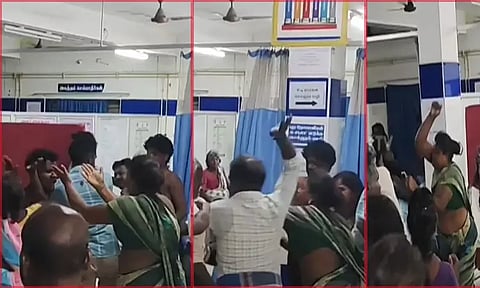 உளுந்தூர்பேட்டை அரசு மருத்துவமனை வளாகத்தில் அடிதடி... வீடியோ காட்சிகள்
