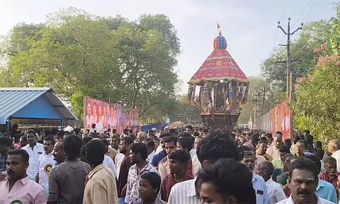 பேராவூரணி அருகே ஆத்தாளூர் வீரமாகாளியம்மன் கோவில் தேரோட்டம்