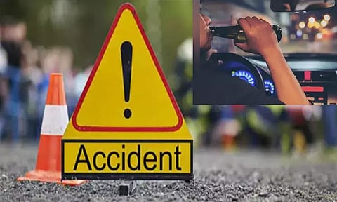 சாலையோரம் உறங்கிக்கொண்டிருந்தவர்கள் மீது மோதிய சொகுசு கார்; 5 பேர் படுகாயம்