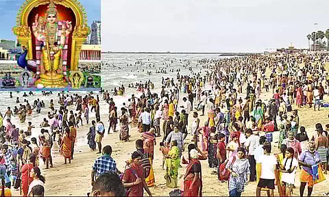 விடுமுறை தினம்: திருச்செந்தூரில் அலைகடலென திரண்ட பக்தர்கள்