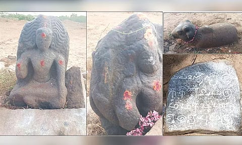 கீரனூர் அருகே 9-ம் நூற்றாண்டைச் சேர்ந்த சிலைகள், கல்வெட்டு கண்டெடுப்பு