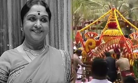 பழம்பெரும் நடிகை சரோஜா தேவியின் உடல் அரசு மரியாதையுடன் நல்லடக்கம்