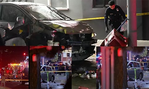 கேளிக்கை விடுதி அருகே நின்றுகொண்டிருந்தவர்கள் மீது மோதிய கார்; 30 பேர் காயம்