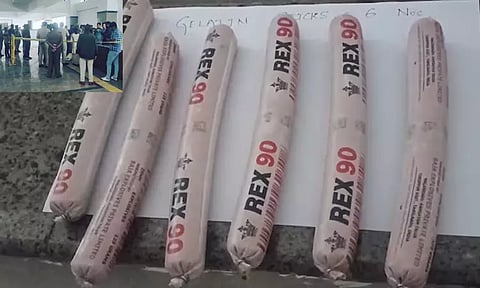 பஸ் நிலையத்தில் பதுக்கி வைக்கப்பட்டிருந்த வெடிபொருட்கள் பறிமுதல்