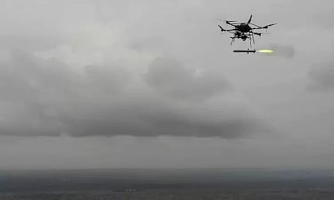 டிரோன் மூலம் ஏவுகணை ஏவி நடத்தப்பட்ட சோதனை வெற்றி