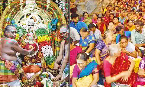 நெல்லையப்பர் கோவிலில் காந்திமதி அம்பாளுக்கு முளைக்கட்டு நிகழ்ச்சி