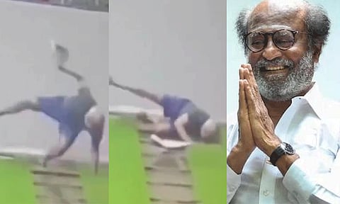 ரஜினிகாந்த் வழுக்கி விழுந்ததாக பரவும் வைரல் வீடியோ