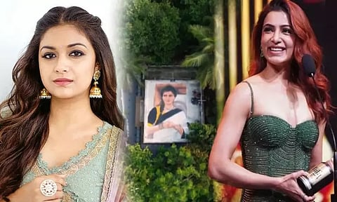 வீட்டின் மொட்டை மாடியில் சமந்தாவின் படத்தை வரைந்த ஓவியர் - அசந்துபோன கீர்த்தி சுரேஷ்