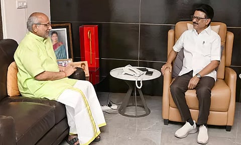 முதல்-அமைச்சர் மு.க.ஸ்டாலினை சந்தித்து நலம் விசாரித்த மராட்டிய கவர்னர் சி.பி.ராதாகிருஷ்ணன்