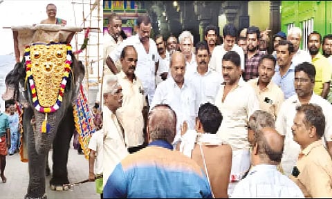 திருச்செந்தூர் கோவிலில் கொடிப்பட்டம் வீதி உலாவின்போது இருதரப்பினர் இடையே திடீர் மோதல்